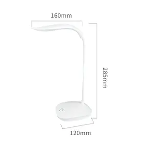 Lampe de table à 3 niveaux de luminosité, tactile, à intensité variable, rechargeable, commande tactile, portable, lumière blanche, sans fil, flexible - Product Image 2