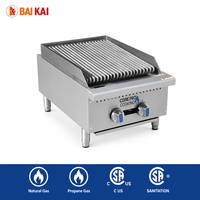 Barbecue au gaz propane à 4/6/8 brûleurs, 80000~160000 BTU, en acier inoxydable, barbecue commercial pour usage hôtelier