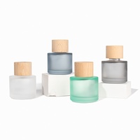 Flacon de parfum cylindrique 30ml 50ml 100ml en verre transparent avec impression sérigraphique, emballage cosmétique rechargeable, pulvérisateur à embout de 15mm