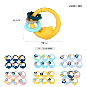 Bracelet de dentition en silicone pour bébé, 74x72x18mm, forme d'animal de dessin animé, jouet de dentition unisexe pour nourrissons de 0 à 24 mois - Product Image 1