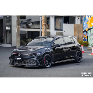 Matériau en carbone sec Runde pour Volkswagen <span class=keywords><strong>Golf</strong></span> 8 <span class=keywords><strong>GTI</strong></span> mise à niveau CMST Style Kit de carrosserie capot avant lèvre arrière diffuseur jupes latérales becquet - Product Image 1