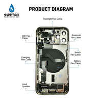 Boîtier arrière en verre d'origine Diandi avec bobine magnétique préinstallée pour iPhone 14 15 Pro Max Plus, pièces de réparation