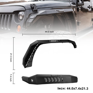 Ailes avant en acier texturé pour Jeep Wrangler JK JKU 2/4 portes 2007-2018, 4 pièces, élargisseurs robustes avec lumières LED - Product Image 6