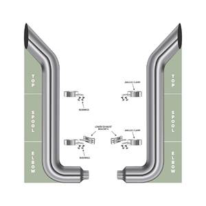 مجموعة عادم كامل بقطر 8 بوصة لسيارة Peterbilt Kenworth Volvo - Product Image 1