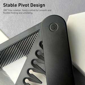 Professional Men's Mustache Styling Comb Wide Tooth Folding Pocket <b>Beard</b> Comb Women Travel 3 in 1 Detangling Hair Comb - Product Image 4