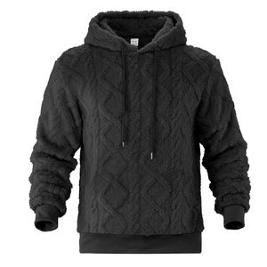 <b>Men's</b> Sherpa Lined Hooded Pullover Hoodie Loose Fit Fleece <b>Sweatshirt</b> Solid Color for Autumn Winter - Product Image 2