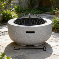 Brasero en fibre de verre pour l'extérieur, brasero rond haut de gamme pour villa extérieure, table de brasero autoportante