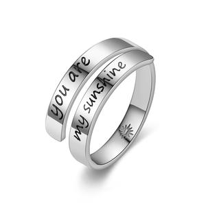 Los más vendidos Temu Xiyin Acero inoxidable 'I <span class=keywords><strong>Am</strong></span> Enough' Anillos de pareja inspiradores Nuevo diseño recortado con forma de letra - Product Image 5