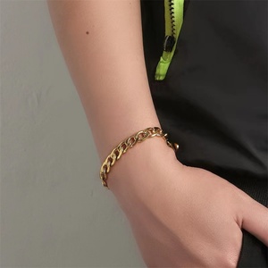 Chaîne cubaine en acier inoxydable en gros, bijoux de mode, boucle de ceinture, chaînes à maillons hautement polies, bracelet pour hommes - Product Image 5