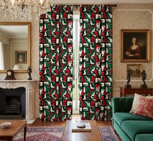 Designer Cubism Abstract Floral Window <b>Curtains</b> Dense Floral Panel 70% Light Blocking Premium Printed Fabric Drapes <b>for</b> Office - Product Image 1