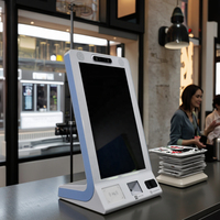 Impresora de quiosco de pago con pantalla táctil POS de escritorio de 10,1 pulgadas, 58mm con escáner de código de barras QR 1D 2D y lector NFC