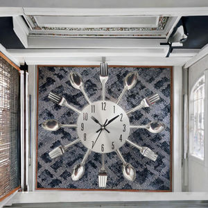 Yaratıcı Ev Dekorasyonu Mutfak Bıçağı Çatal İğne Görünümlü Analog Duvar Saati Metal Modern Kuvars Oturma Odası Duvar Saati - Product Image 3