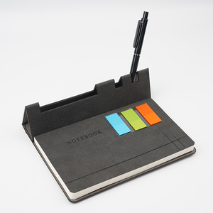 Wholesale Custom PU Leather <b>Notepads</b> Pen and Phone Holder Self-Adhesive Sticky Notes Memo Pad Promotional for Events - Product Image 1