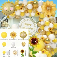 Nouvelle guirlande de ballons en aluminium motif tournesol pour la décoration de fête