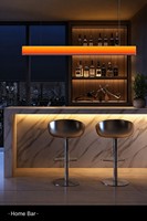 Lustre suspendu linéaire RGB moderne 1200 mm, LED intelligent à intensité variable pour salle à manger, îlot de cuisine, bar, 45W CCT 2700-4000K