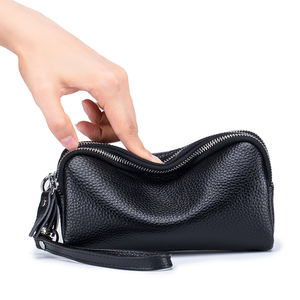 Mini Cartera de cuero genuino RFID de lujo para mujer con cremallera, bolso de mano, funda larga para teléfono móvil, monedero, forro de poliéster - Product Image 4