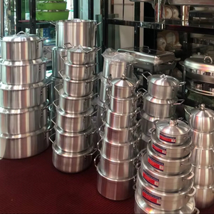 Fabrieksvoorraad Thuisgebruik Enorm <span class=keywords><strong>5</strong></span> Stuks Set 34 + 38 + 40 + 43 + 45Cm Kookpot Aluminiumlegering Kookgerei-Set Braadpan - Product Image 2
