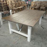 Table pliante en bois rustique de qualité supérieure, table de banquet et de conférence robuste pour hôtel, restaurant, événement, logo personnalisé