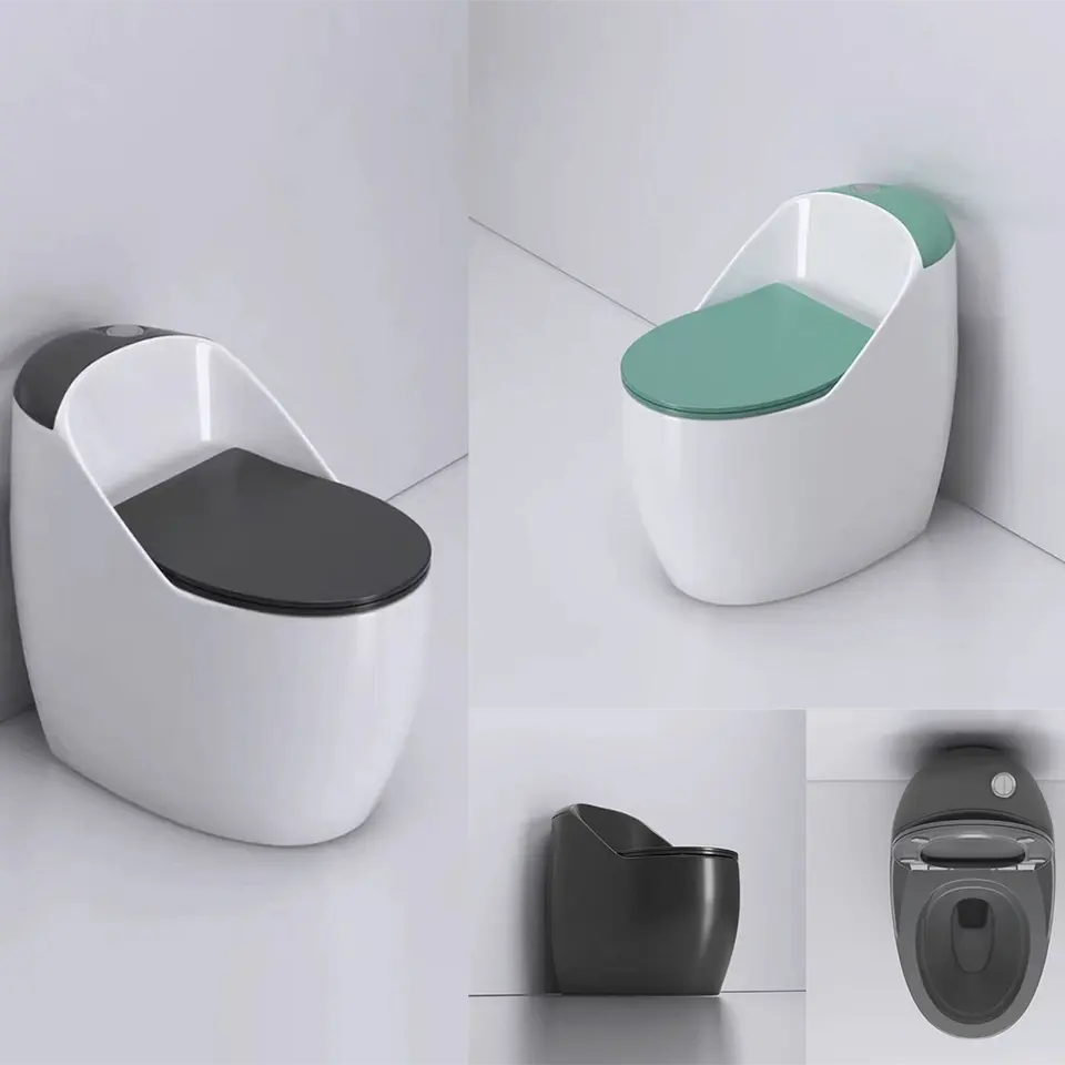 Yeni fonksiyon ticari modern tasarım sifonik eddy seramik tek parça tuvalet