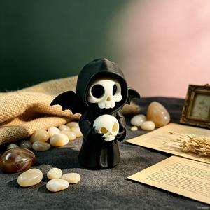 Décorations d'Halloween, cadeau pour ami gothique, petite figurine de squelette imprimée en 3D, décoration de table, de bibliothèque ou de maison pour les fêtes - Product Image 2