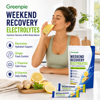 Greenpie Marque Privée – Poudre de supplément d'électrolytes pour adultes, saveur citron gingembre, sans sucre, en sachets individuels