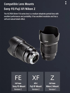 VILTROX <span class=keywords><strong>85mm</strong></span> F1.8 Version 2 Full Frame Auto Focus Portrait Lens Grande Ouverture <span class=keywords><strong>Fuji</strong></span> X pour Nikon Z pour Sony FE Mount pour - Product Image 6