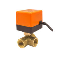 Válvula de Bola Eléctrica de 3 Vías de Latón DN20 3/4" PN16, Control Motorizado AC220V DC24V, Desviador de Agua para Sistema de Calefacción por Suelo Radiante, OEM CE