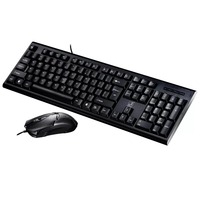 Combo de Teclado y Ratón con Cable Q9 de Alta Calidad, Metal Negro + ABS, Conector USB Moderno para Oficina y Juegos de PC, 1 Juego