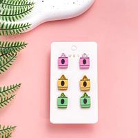 Ensemble de boucles d'oreilles européennes et américaines pour femmes, en acrylique, avec motifs crayon, pomme, Terre et bloc-notes, pour la Journée des enseignants