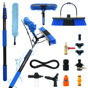Kit de Herramientas Telescópicas de Aluminio para Limpieza de Ventanas <span class=keywords><strong>con</strong></span> Alimentación de Agua, Cepillo, <span class=keywords><strong>Limpiacristales</strong></span>, Dispensador de Jabón y Extensión para Limpiar Paneles Solares - Product Image 1