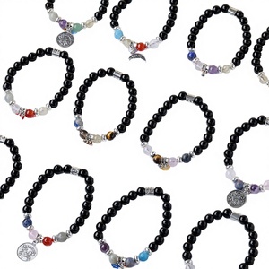Pulsera de Obsidiana Negra con los 12 Signos del Zodiaco, Hecha a Mano, de Moda, con Cristales Curativos, Piedra de Nacimiento, Venta al Por Mayor Runyangshi - Product Image 3