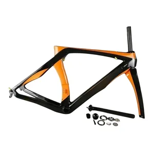 CARROWTER JH011 telaio in carbonio da strada arancione nero freno a cerchio BB86 T1000 velocità telai per bici da corsa telaio per bicicletta Logo personalizzato DPD