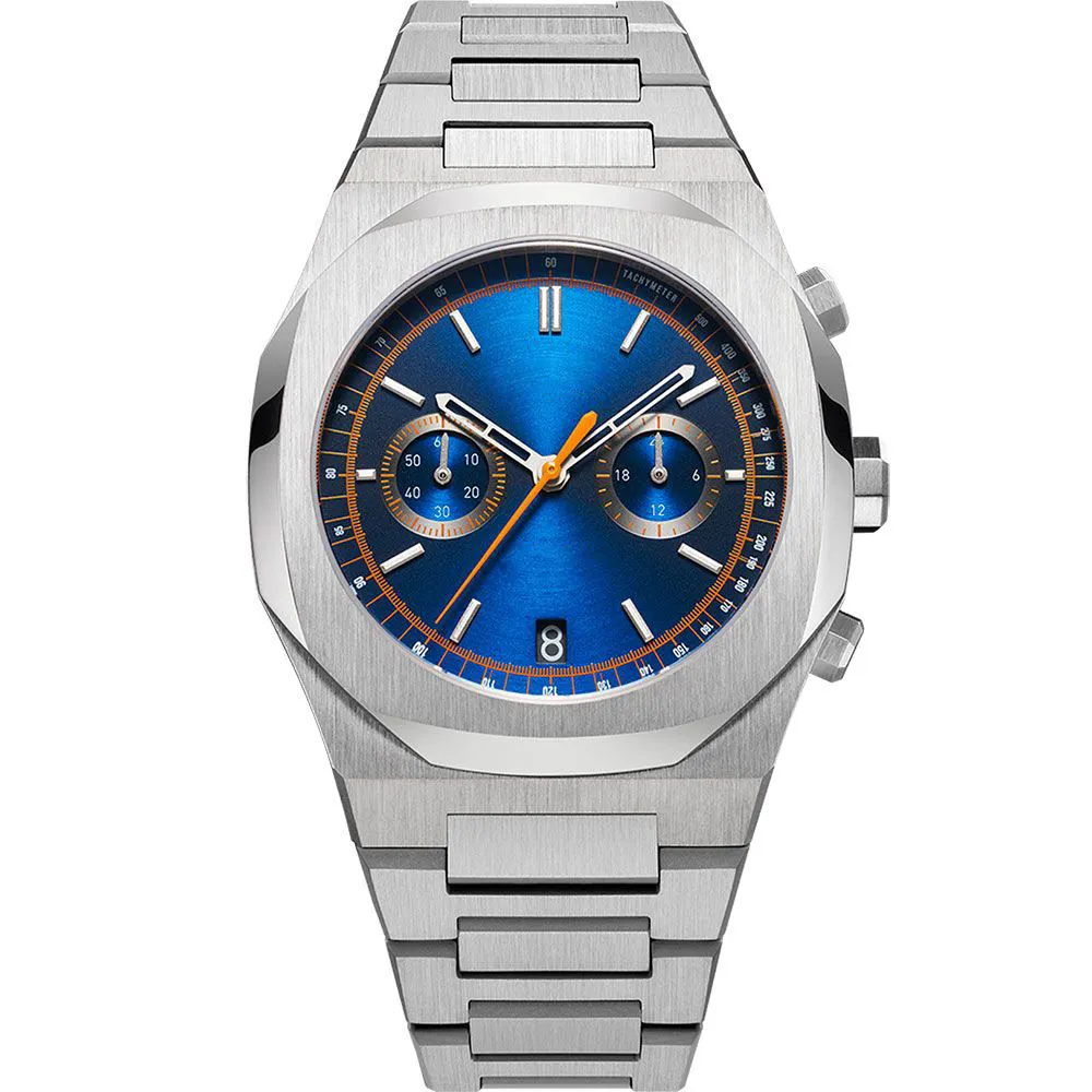 Manos huecas de cuarzo impermeables de alta calidad con calendario Montre pulsera Homme reloj personalizado reloj de pulsera de lujo azul para hombres