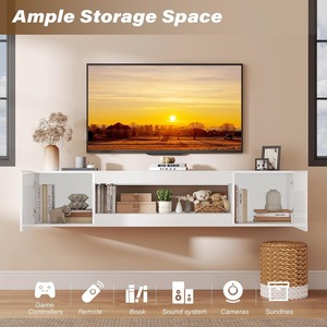 Mueble Flotante <span class=keywords><strong>para</strong></span> TV de 70 Pulgadas, Consola Multimedia de Pared <span class=keywords><strong>para</strong></span> TV de 60 y 65 Pulgadas, Mueble de Almacenamiento Moderno <span class=keywords><strong>para</strong></span> Sala de Estar, MOQ 100 Unidades - Product Image 2