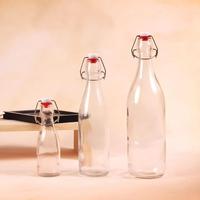 Botella de Vidrio Transparente de 1000 ml con Tapa de Cierre Hermético, Botella de Vidrio para Jugo o Vino de 32 oz, Botella de Agua de Vidrio de 600 ml para Uso Alimentario