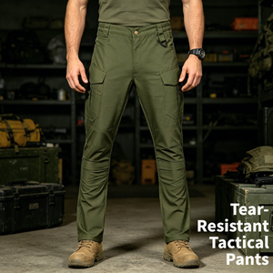 Pantalones Cargo Tácticos para <span class=keywords><strong>Hombre</strong></span>, Estilo Safari, Corte Recto, Resistentes al Viento, Transpirables, Impermeables, con Múltiples Bolsillos, para Otoño - Product Image 1