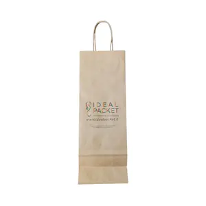 Best Kraft Wine Shopping bad Recyclable shopping bag 14+8,5x39,5 for Wine Bottles