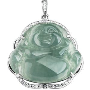 Colgante de Buda de Jade Natural de Myanmar con Incrustaciones de Plata S925, Accesorios de Moda, Incluye Certificado de Tasación D199 - Product Image 5