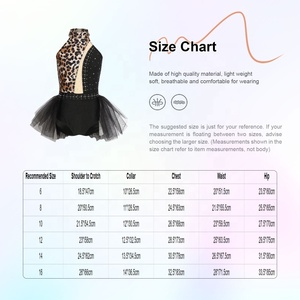Maillot de Danza con Pedrería y Estampado de Leopardo para Niñas de 6 a 16 Años, Tutú con Cuello Halter, Diseño Asimétrico, para Ballet, Gimnasia y Competencias - Product Image 6