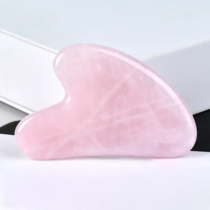 Best Selling Jade Gua Sha Facial Skincare Tool Natural Rose Quartz Gua Sha Stone Wholesale Pink Crystal Guasha Face Massager