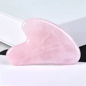 सबसे अच्छा बेच जेड गुआ शा चेहरे स्किनकेयर उपकरण प्राकृतिक रोज क्वार्ट्ज गुआ शा पत्थर थोक गुलाबी क्रिस्टल Guasha चेहरे की मालिश