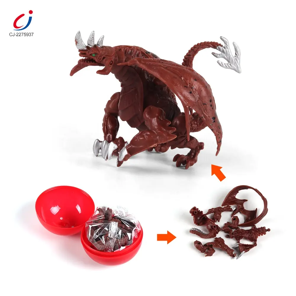 Educação diy montar animal brinquedo, de plástico surpresa dinossauro ovo, crianças bloco de construção caixa cega dinossauro