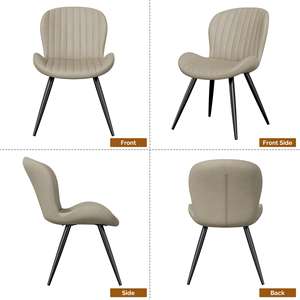 Chaise de salle à manger moderne en cuir PU, confortable, avec pieds en métal, pour salons, meubles de maison - Product Image 4