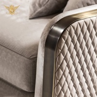 Sofa im Luxus-Stil aus Stoff und Leder Italienische Wohnzimmermöbel für Villen Großhandel Maßanfertigung