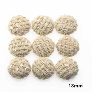 Nhà máy cung cấp vải tweed bao phủ nút tròn nhà vườn thủ công Cabochon scrapbooking Phụ kiện tự làm - Product Image 5