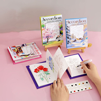 Ensemble de jouets de dessin au feutre aquarelle pour enfants de 5 à 7 ans - Cahier de coloriage en papier et brochure pliable