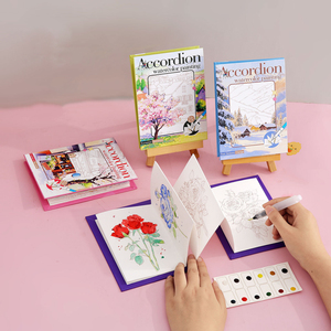Ensemble <span class=keywords><strong>de</strong></span> jouets <span class=keywords><strong>de</strong></span> <span class=keywords><strong>dessin</strong></span> au feutre aquarelle pour enfants <span class=keywords><strong>de</strong></span> 5 à 7 ans - Cahier <span class=keywords><strong>de</strong></span> coloriage en papier et brochure pliable - Product Image 3