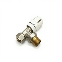 Vanne thermostatique d'angle Xingfu DN20 en laiton forgé nickelé pour radiateur, commande manuelle, contrôle haute température de l'eau, OEM