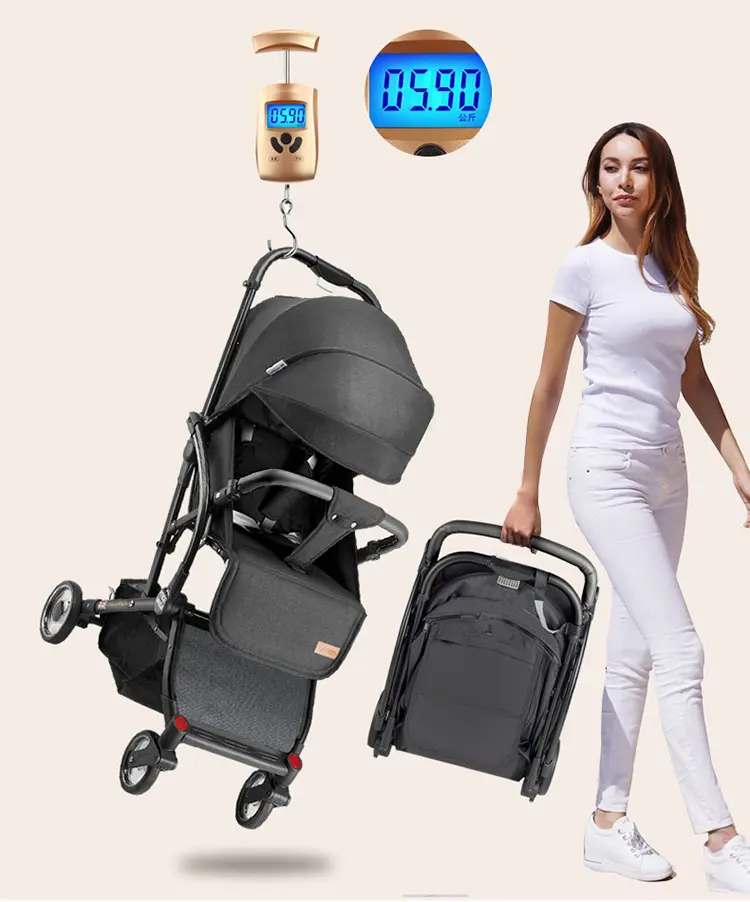Wholesale High Landscape Light Weight Mini Travel System Foldable Baby Buggy Linen Customized Baby Stroller Pram Carry Baby