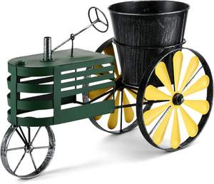 Oniya Intérieur Autoportant Jardin Décor Coloré Métal Tracteur <span class=keywords><strong>Moulin</strong></span> À <span class=keywords><strong>Vent</strong></span> Planteur avec <span class=keywords><strong>Pot</strong></span> <span class=keywords><strong>De</strong></span> <span class=keywords><strong>Fleur</strong></span> - Product Image 4